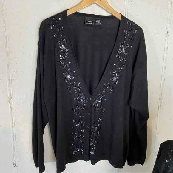 Stefano Basic‎ 22/24 sequin blk 2pc sweater - Picture 4 of 12